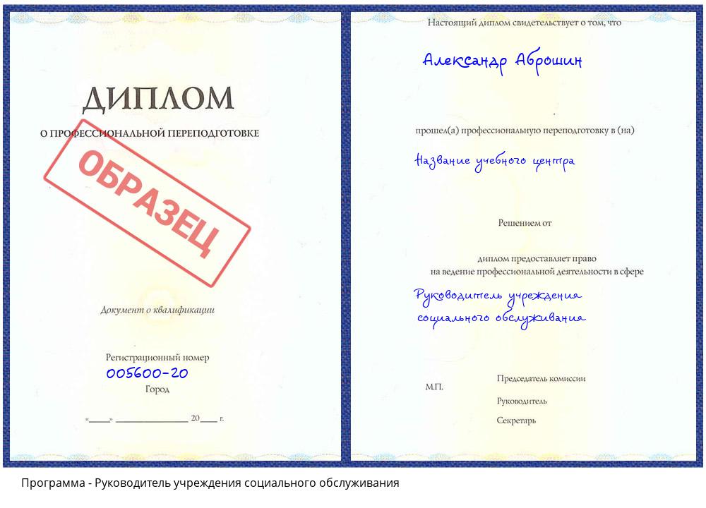 Руководитель учреждения социального обслуживания Коломна