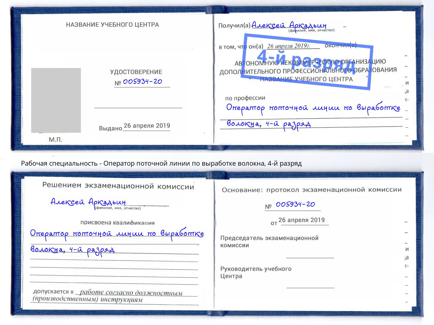 корочка 4-й разряд Оператор поточной линии по выработке волокна Коломна